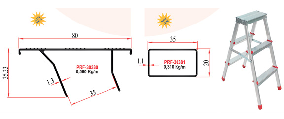 Профили лестницы типа А